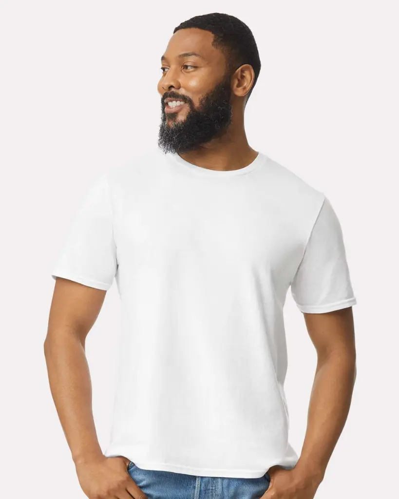 Gildan_64000_White_Front_High_Model.webp