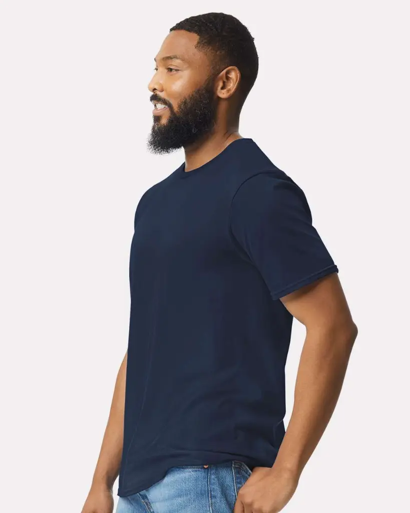 Gildan_64000_Navy_Side_High_Model.webp